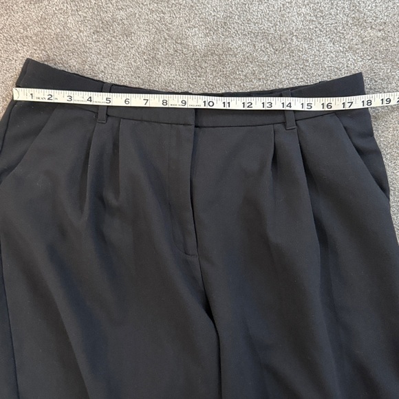 Abercrombie & Fitch Black Sloane Tailored Wide-Leg Pants Curve Love SZ 33/16 R - Picture 8 of 11